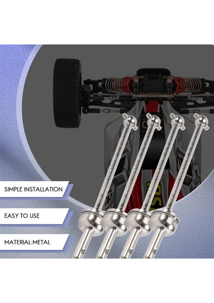4 Adet Metal Tahrik Mili Wltoys 144001 1/14 4WD Rc Otomobil Araç Modelleri Parçaları 144001-1315 Ön Tekerlek Tahrik Mili (Yurt Dışından) modelleri
