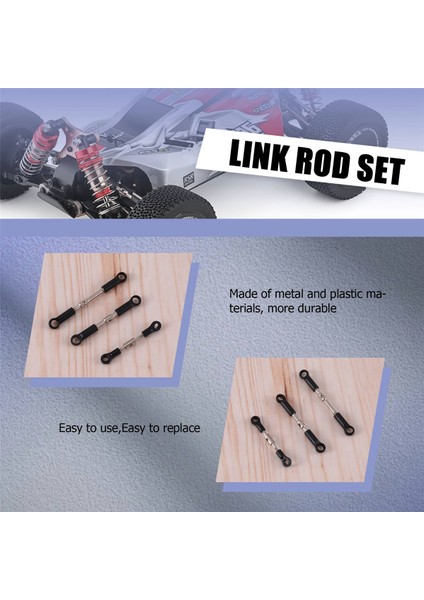 Adet Ön Arka Rot Bağlantı Servo Bağlantı Çubuğu Seti Wltoys 144001 144010 124016 124017 124019 Rc Araba Yedek Parçaları (Yurt Dışından) modelleri