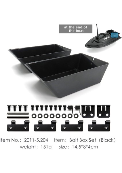 2011-5 Rc Kumandalı Olta Atıcı Tekne Yedek Parça Aksesuarları Flytec 2011-5 Kumandalı Olta Atıcı Tekne Için Yükseltilmiş Çift Silo Aksesuarları, Siyah (Yurt Dışından) fiyatları