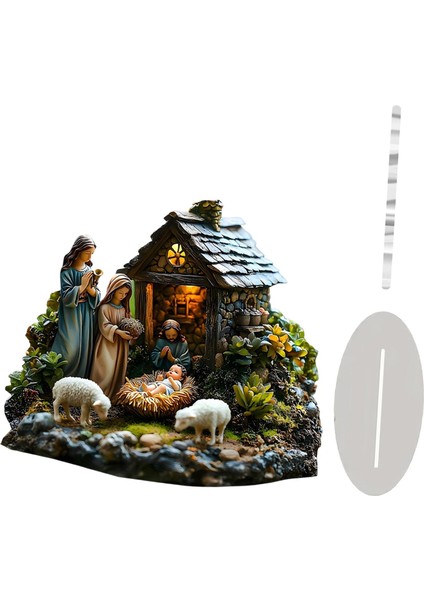 Isa Doğuş Sahnesi Süsleme 2d Masaüstü Dekoru Yatak Odası Kitaplık Ofisi (Yurt Dışından)