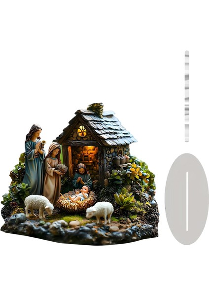 Isa Doğuş Sahnesi Süsleme 2d Masaüstü Dekoru Yatak Odası Kitaplık Ofisi (Yurt Dışından) fiyatları