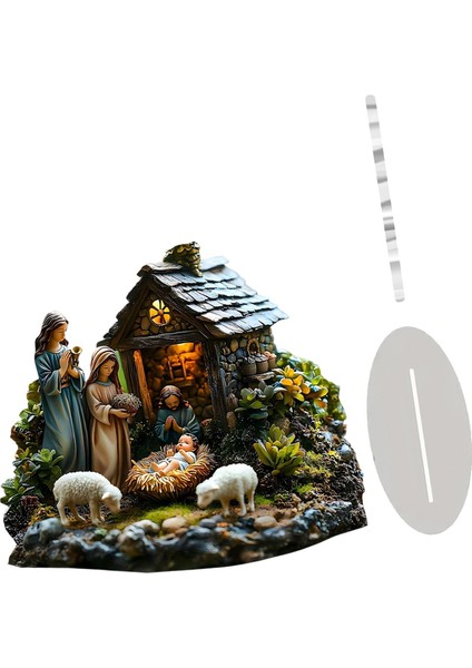 Isa Doğuş Sahnesi Süsleme 2d Masaüstü Dekoru Yatak Odası Kitaplık Ofisi (Yurt Dışından) modelleri