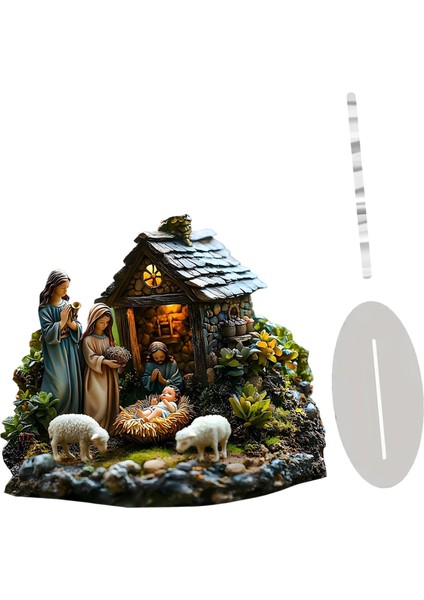 Isa Doğuş Sahnesi Süsleme 2d Masaüstü Dekoru Yatak Odası Kitaplık Ofisi (Yurt Dışından) fırsatları