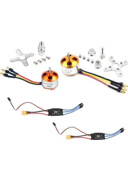 2 Paket 2212 1400KV/2200KV Fırçasız Öncü Motor Montajlı 10T/6T+30A XT60 Esc Rc Uçak Quadcopter Ufo Için (Yurt Dışından)