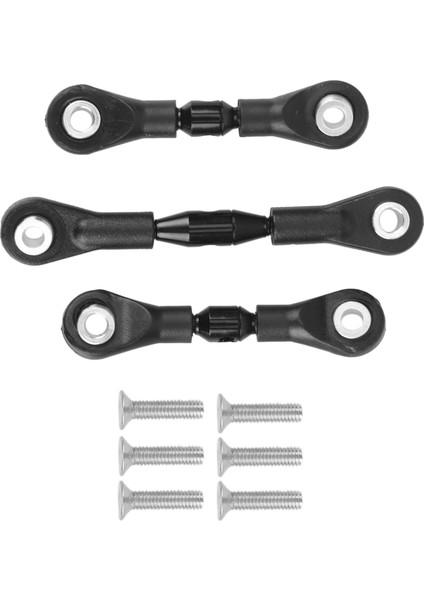 3 Adet Metal Direksiyon Çubuğu Bağlantı Çubuğu Rot Tamiya Tt-01 TT01 1/10 Rc Araba Yükseltme Parçaları Aksesuarları, Siyah (Yurt Dışından)
