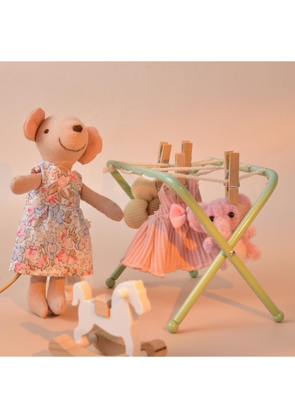 Dollhouse Giysileri Kurutma Raf Demir Model Sahne Dekorasyonu Için Clothpins ile (Yurt Dışından) fırsatları