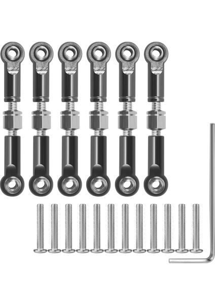 6 Adet Ayarlanabilir Metal Bağlantı Çekme Çubuğu Ön/arka Servo Bağlantı Wltoys A949 A959 A969 A979 K929 Rc Araba Yükseltme Yedek, Gri (Yurt Dışından)