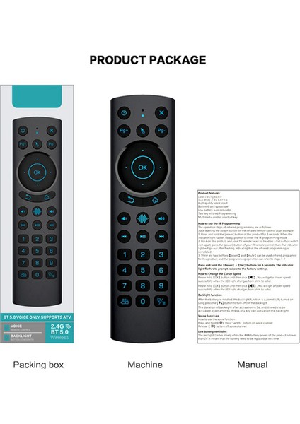 G20S Pro Bt 2.4g Kablosuz Ses Arkadan Aydınlatmalı Hava Fare Jiroskop Ir Öğrenme Çift Modlu Android Tv Kutusu Için Uzaktan Kumanda (Yurt Dışından) modelleri