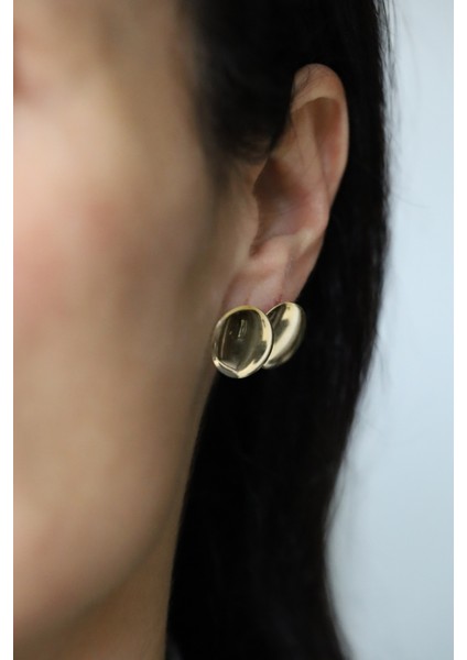 14 Ayar Altın Plaka Küpe