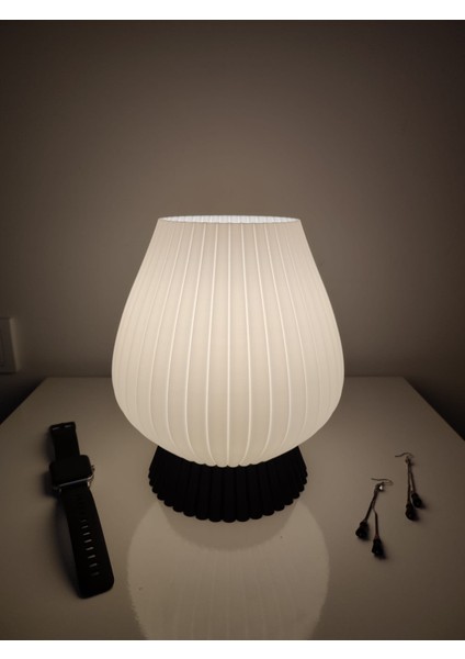 Forenzahome Tulip Modern Tasarımlı Şık Abajur | Dekoratif Masa Lambası Yatak Odası, Salon ve Ofis Aydınlatma, Gece Lambası