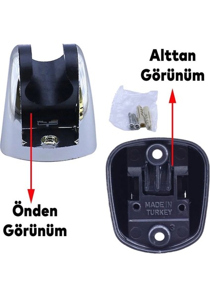 Kare Banyo Duş Seti Çelik Örgü Hortum Mafsal ve Başlık Set