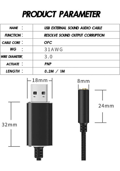 Usb'den 3.5mm Kulaklık ve Mikrofon Jakına Ses Adaptörü 3.5mm Combo Aux Stereo Dönüştürücü ile Kulaklık Mac Ps4 Pc Için (Yurt Dışından)