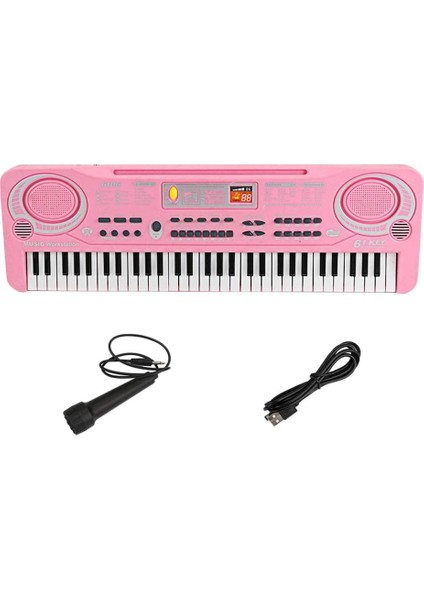 Çok Fonksiyonlu 61 Keys Müzik Klavyesi W/ Çocuklar Için Set Müzik Öğ Oyuncakları 54X17CM (Yurt Dışından)