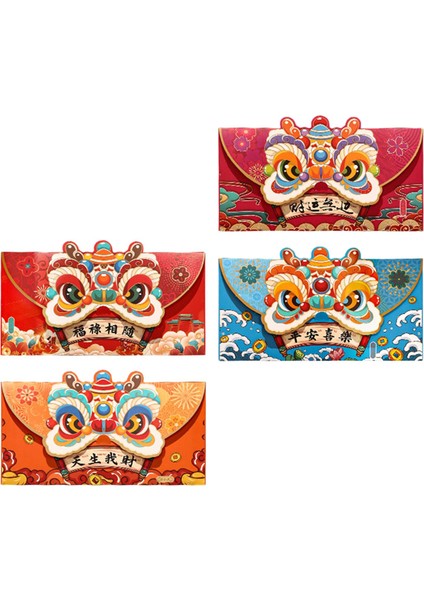 4pcs Çin Yılı Kırmızı Şanslı Para Hongbao I (Yurt Dışından) fırsatları