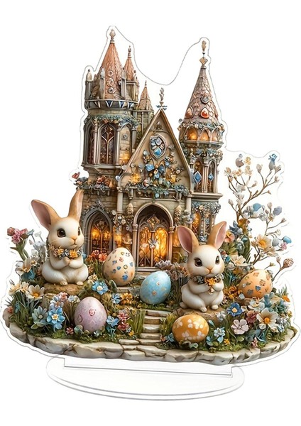 2d Paskalya Kalesi Tavşanı Heykeli Masa Tesisi Ofis Raf Şöminesi Için Heykel (Yurt Dışından) modelleri