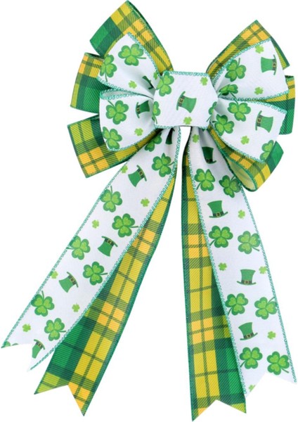 St'nin Günü Çelenk Bow'un Dekor Sundurma Shamrock Bowknot A (Yurt Dışından) fırsatları