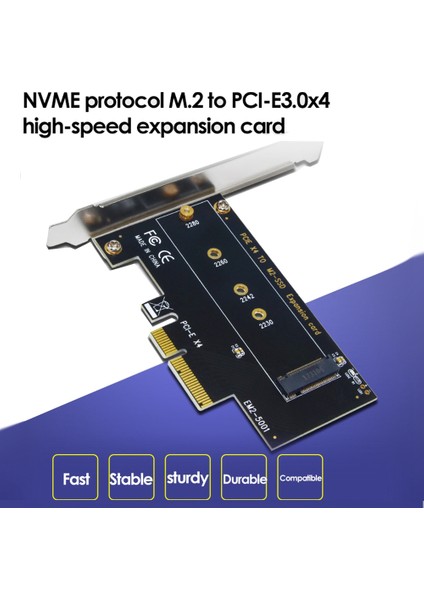 Pcı-E 3.0 X4 - Nvme M.2 Ngff M Key SSD Yükseltici Genişletme Kartı 2230/2242/2260/2280 M.2 SSD EM2-5001 (Yurt Dışından)