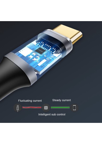 USB 3.1 - Type C 10GB 100W Yüksek Hızlı Iletim Veri Kablosu Telefon Ses Video Hd Projeksiyon Type-C 1m (Yurt Dışından)