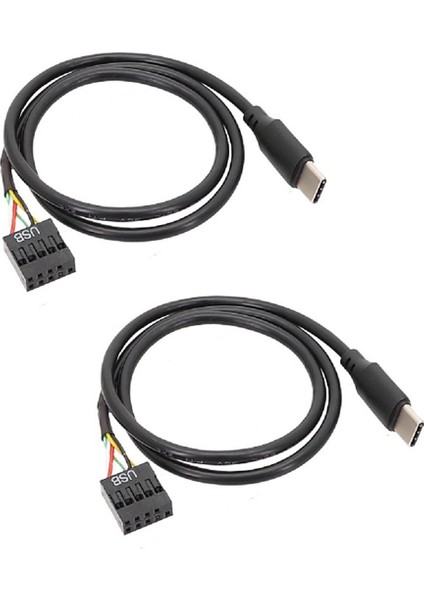 2 Adet USB 9pin - USB Type C Kablo Bilgisayar Anakartından Usbc Ikincil Ekran Pc LCD Ekran 9pin USB Kablo Adaptörü (Yurt Dışından)
