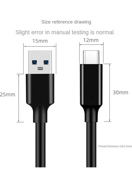 Usb3.2 10GBPS Type C Kablo USB A'dan Type-C 3.2 Veri Transferi USB C SSD Sabit Disk Kablosu Pd 60W 3A Hızlı Şarj 3.0,1m (Yurt Dışından)