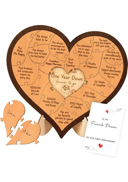Yıldönümü Hediyesi Ahşap El Sanatları Masaüstü Onun Için Çift Sevgililer Günü 1. Yıldönümü (Yurt Dışından) fiyatları