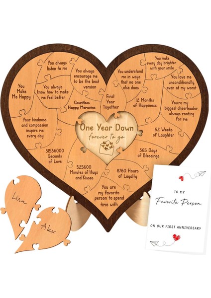 Yıldönümü Hediyesi Ahşap El Sanatları Masaüstü Onun Için Çift Sevgililer Günü 1. Yıldönümü (Yurt Dışından) modelleri