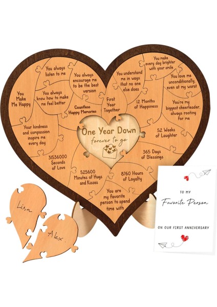 Yıldönümü Hediyesi Ahşap El Sanatları Masaüstü Onun Için Çift Sevgililer Günü 1. Yıldönümü (Yurt Dışından) fırsatları