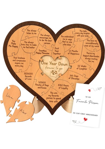 Yıldönümü Hediyesi Ahşap El Sanatları Masaüstü Onun Için Çift Sevgililer Günü 1. Yıldönümü (Yurt Dışından) indirimleri