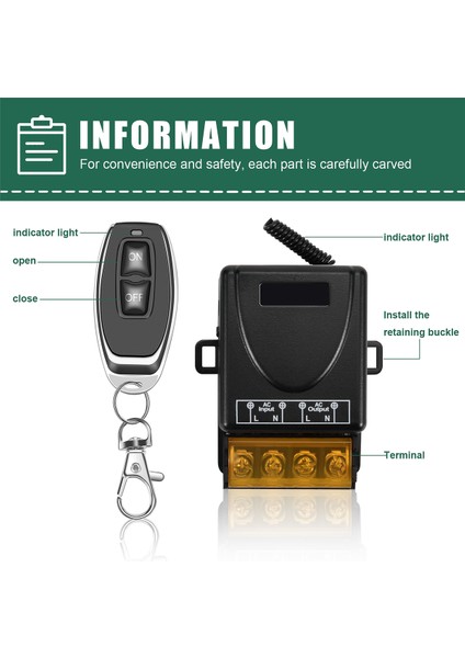 433MHZ 220V Su Pompası Uzaktan Kumanda Anahtarı 1ch 30A Alıcı Modülü Açık/kapalı Kablosuz Rf Vericisi Işık Led'i Için (Yurt Dışından) fırsatları