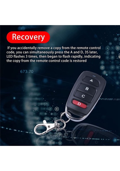 Evrensel 433 Mhz Klonlama Uzaktan Kumanda Anahtarlık, Uzaktan Kumandaları Kopyalar Yedek Garaj Kapısı Açacağı (Yurt Dışından) fırsatları