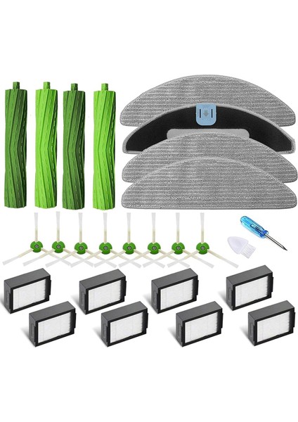 26 Adet Irobot Roomba Combo I5, I5+, J5, J5 Plus Yedek Parça Aksesuarları Ana Yan Fırça Filtre Paspas (Yurt Dışından)