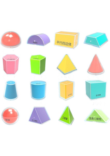 16PCS Geometrik Katı Matematik Öğretmeni Için Matematik Manipülatifleri Öğrenciler (Yurt Dışından)