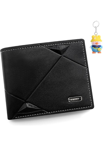 Erkek Cüzdan Erkek Kısa Çoklu Kart Yuvası Moda Gündelik Cüzdan Erkek Ince Üç Katlı Yatay (Yurt Dışından)