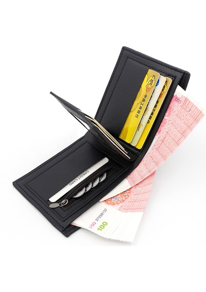 Erkek Cüzdan Erkek Kısa Çoklu Kart Yuvası Moda Gündelik Cüzdan Erkek Ince Üç Katlı Yatay (Yurt Dışından) modelleri