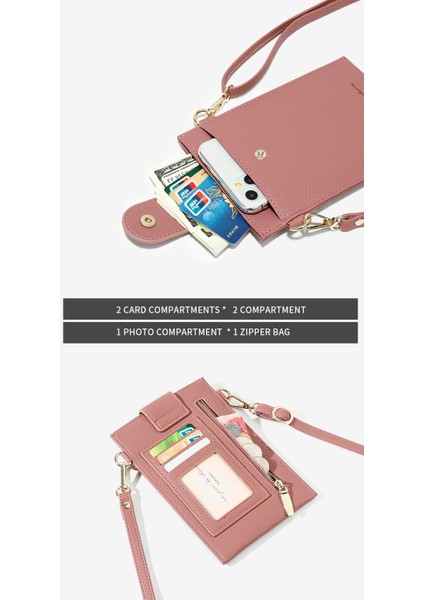Cüzdan Mini Ince Bayan Crossbody Cep Telefonu Çantası Kart Tutucu (Yurt Dışından) modelleri