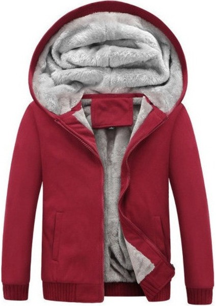 Erkek Kalın Peluş Kapşonlu Sweat (Yurt Dışından)
