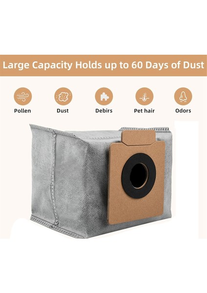 Eufy Clean X8 Pro / X10 Pro Omni Robot Vakumlu Otomatik Boşaltma Istasyonu Için 16'lı Toz Torbası Paketi, Büyük Kapasiteli Tek Kullanımlık Torbalar (Yurt Dışından)