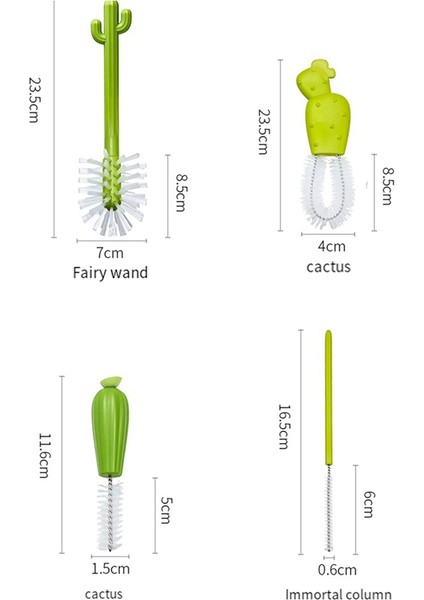 Kaktüs Şişe Fırçası, Pipet Fırçası, Çok Amaçlı Temizlik Fırçası Seti, Tam Açılı Temizlik (Yurt Dışından) fiyatları