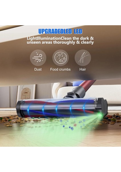 Dyson V7 V8 V10 V11 V15 Elektrikli Süpürge Zemin Nozul Fırça Başlığı Led'li Vakum Başlığı, Gizli Tozu Aydınlatır (Yurt Dışından) fırsatları