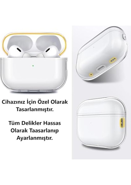 Airpods 3 Nesil Için Kılıf Içi Süet Darbelere Dayanıklı Parmak Izi Karşıtı Magsafe Şarj ile Uyumlu Apple Airpods 3 Nesil Uyumlu Kılıf (Şeffaf)