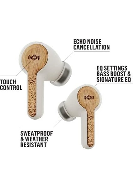 Rebel Kulak Içi Bluetooth Kulaklık, Sürdürülebilir Üretim, Kablosuz Ses, Şarj Edilebilir ve Dokunmatik Kontrol Fonksiyonlu, 30 Saat Çalma Süresi, Şık ve Taşınabilir Şarj Kılıfı ile