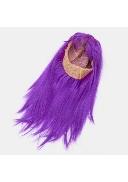 Mor Renk Düz Kesim Uzun Parti Peruğu Takma Saç modelleri