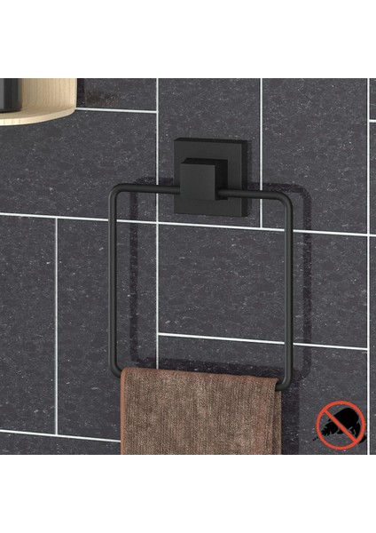 Banyo Aksesuarları Tuvalet Kağıtlığı Havluluk Fönlük Kare Havluluk Yapışkanlı Kapaklı Siyah Aksesuar fiyatları