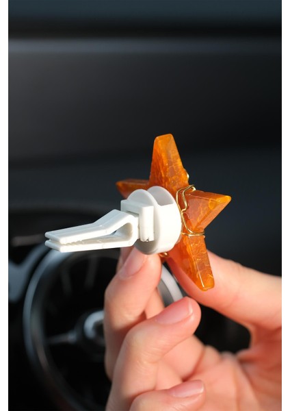 Turuncu Akik Yıldız Gold Tel Sarmalı Doğal Taş Klima Kokusu fırsatları