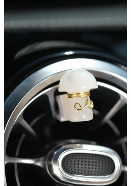 Kristal Kuvars Mantar Tel Sarmalı Doğal Taş Klima Süsü