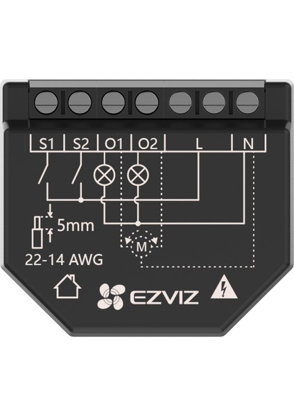 Ezvız Aksesuar, Akıllı Ev Wıfı Röle, Düşük Akım Kuru Kontakt CS-T36-R100-WM
