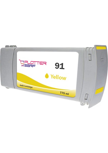PlotterSarf® Hp 91 Yellow (Y) Muadil Feyink Kartuş 775ML Designjet Z6100