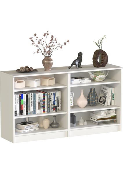 KNS-204-K-Beyaz Camlı 4 Kapaklı Konsol