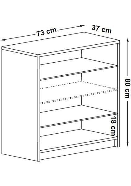 KNS-104-C-Beyaz Camlı 2 Kapaklı Konsol