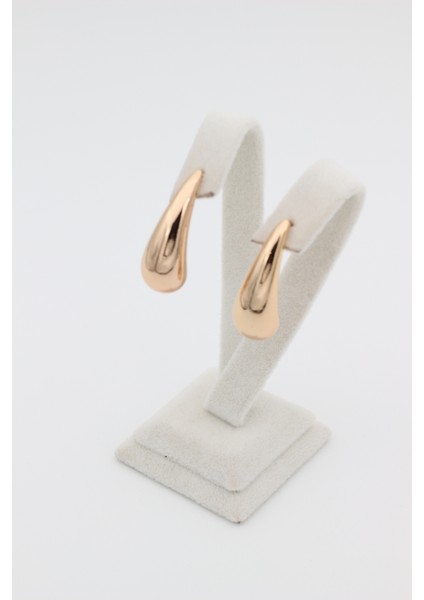 Xupıng Jewelry 14 Ayar Altın Kaplama,damla Model Rose Gold Küpe